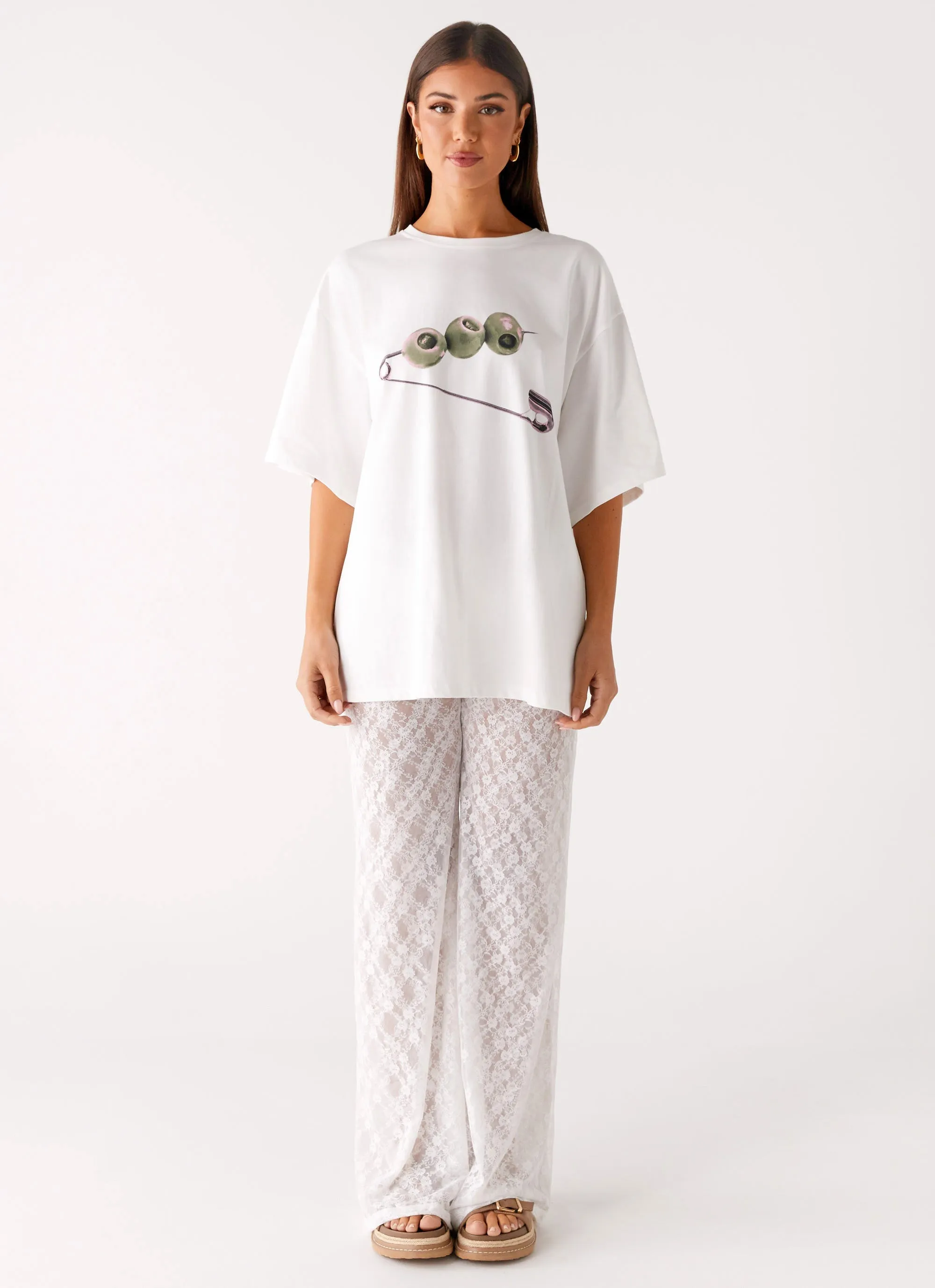 Matcha Lace Pants - White Smart Layering anti slip grip
