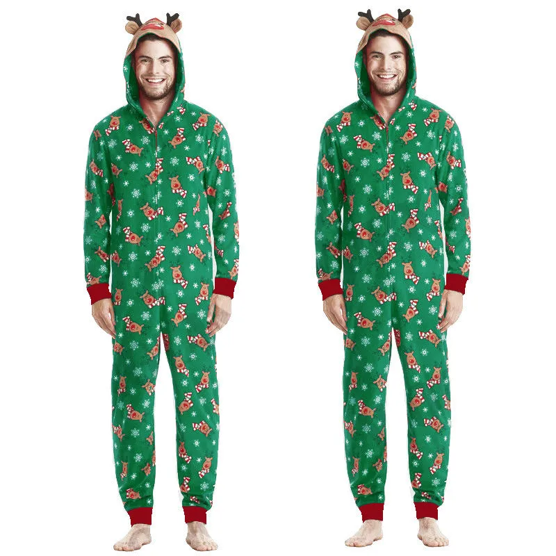 Matching Family Christmas Romper Pajamas. Holiday Jumpsuit Zipper Pajamas. WickedYo