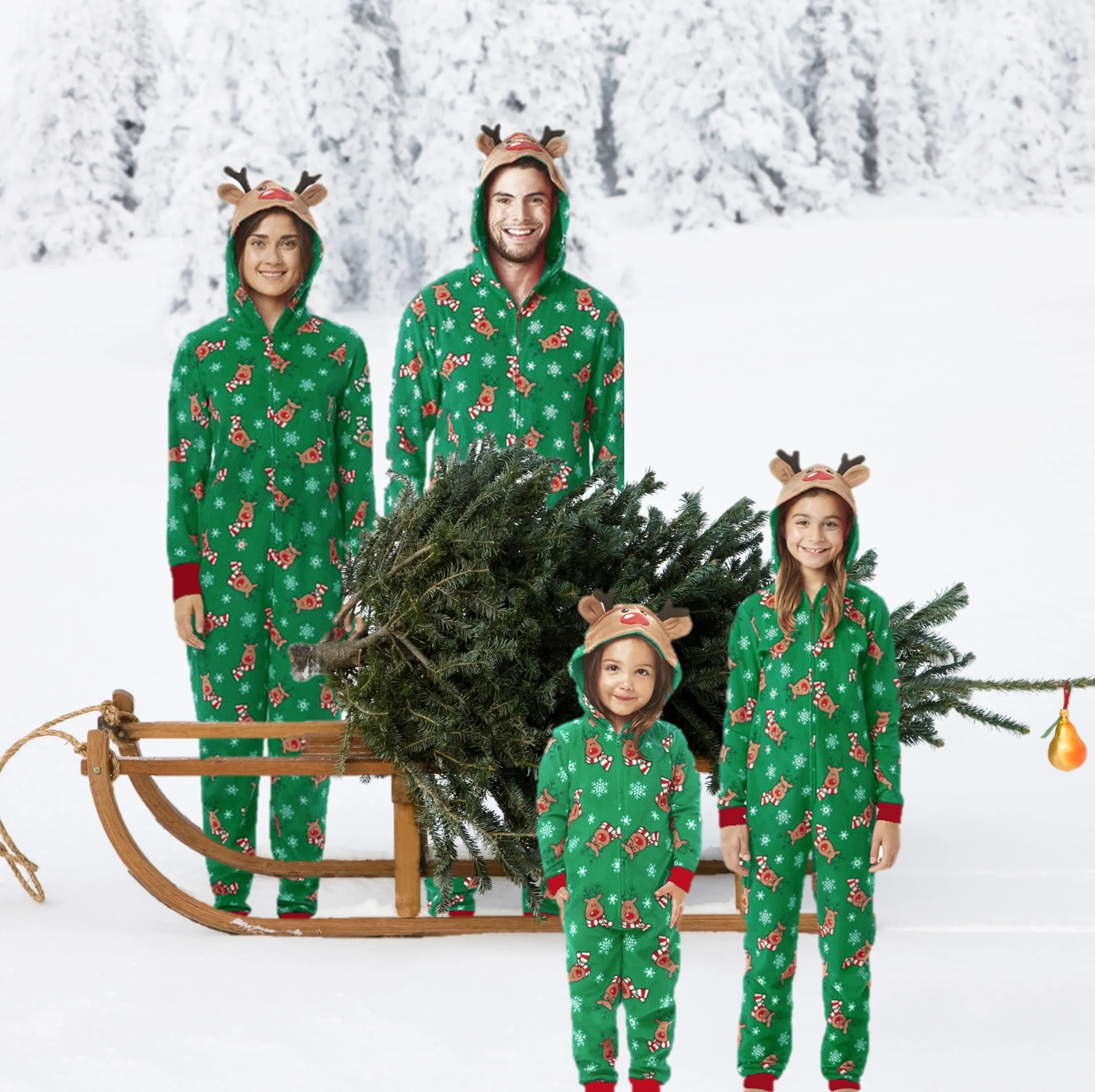 Matching Family Christmas Romper Pajamas. Holiday Jumpsuit Zipper Pajamas. WickedYo