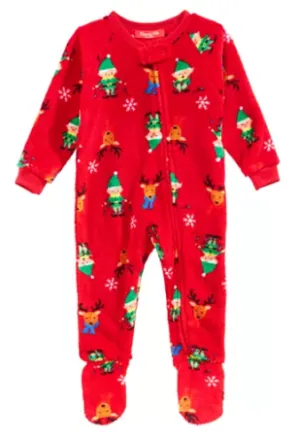 Matching Family Pajamas Infants Elf Footed Pajamas, Size 12Months