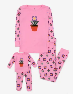 Matching Girl & Doll Flower Pot Pajamas