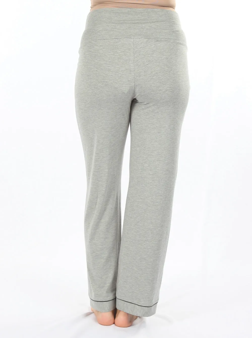 Maternity and Nursing short Sleeve Pajama Set in Marl Grey Bamboo