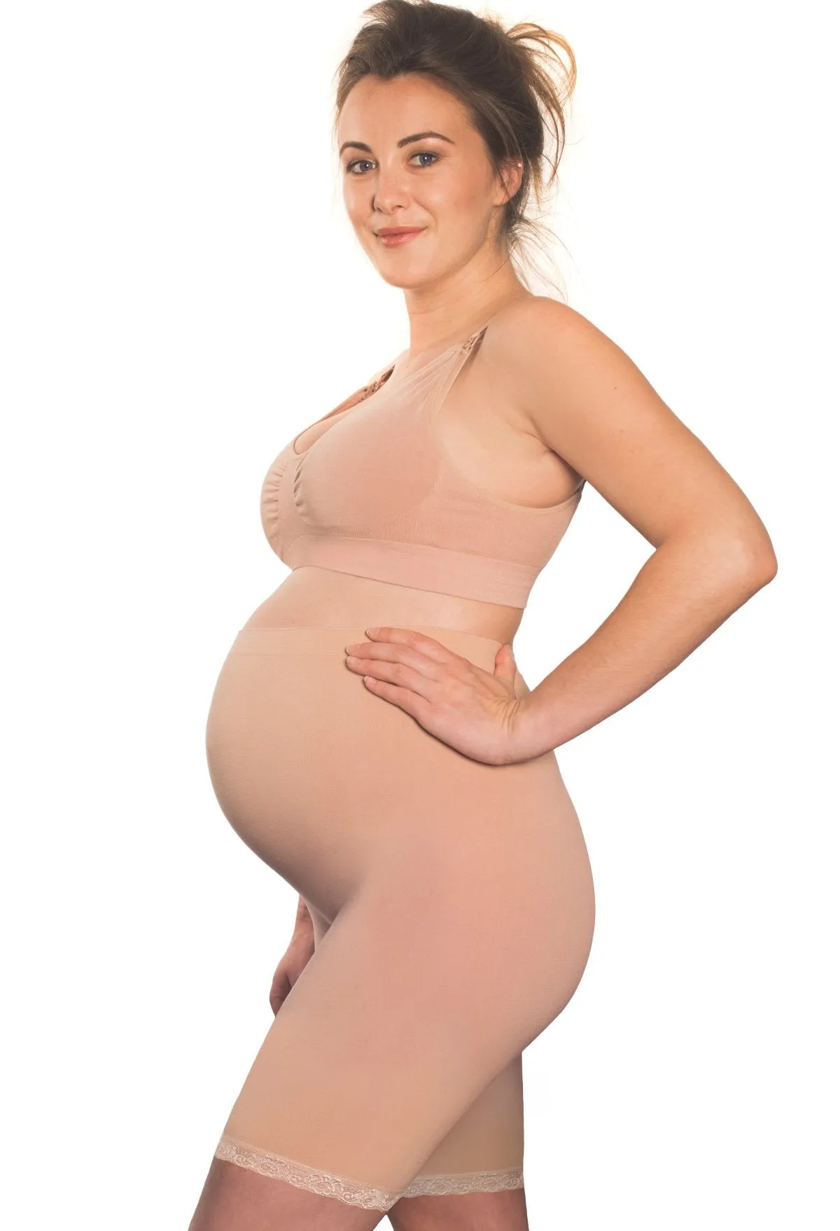 Maternity Anti Chafing High Rise Long Cotton Rich Shorts - 3 Pack