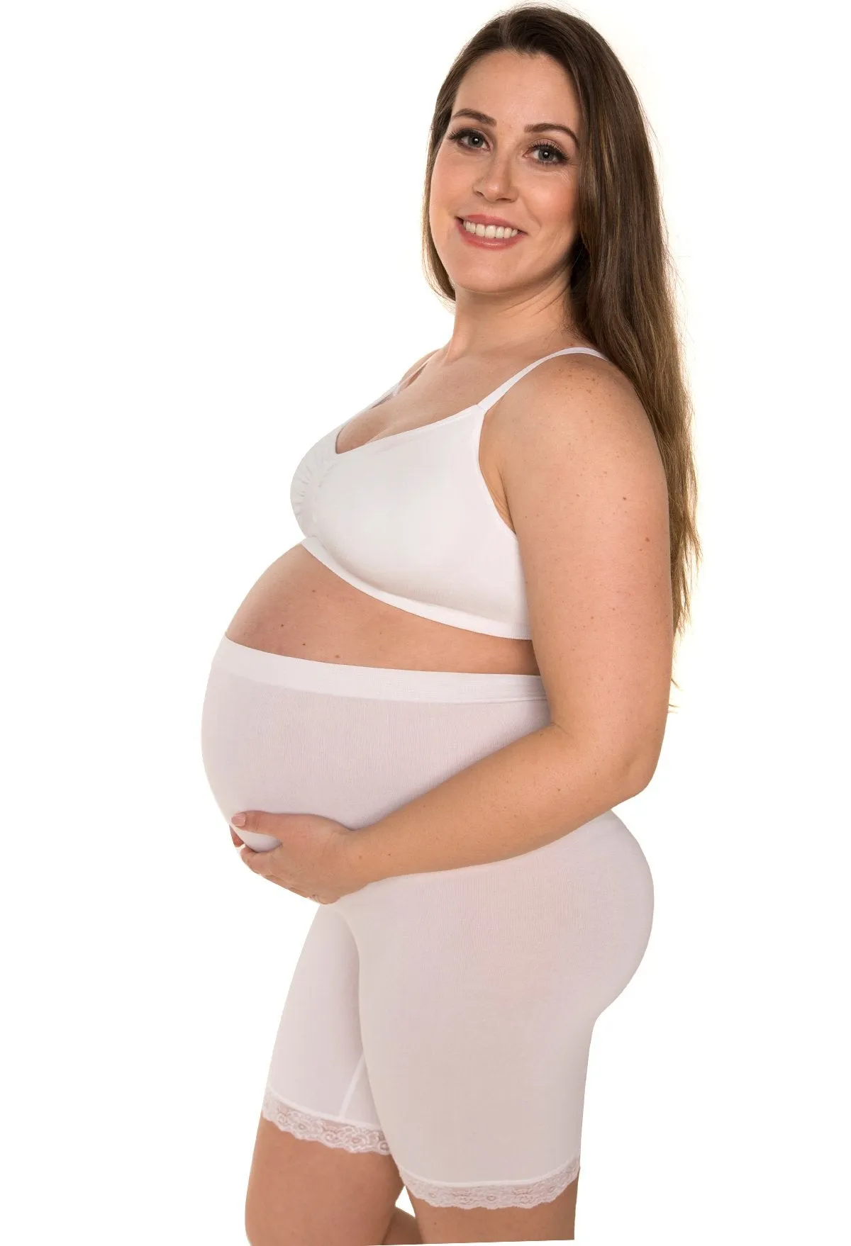 Maternity Anti Chafing High Rise Long Cotton Rich Shorts - 3 Pack