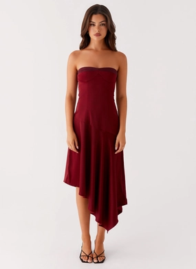 Matisse Midi Dress - Red Casual Feel Cool Undertone