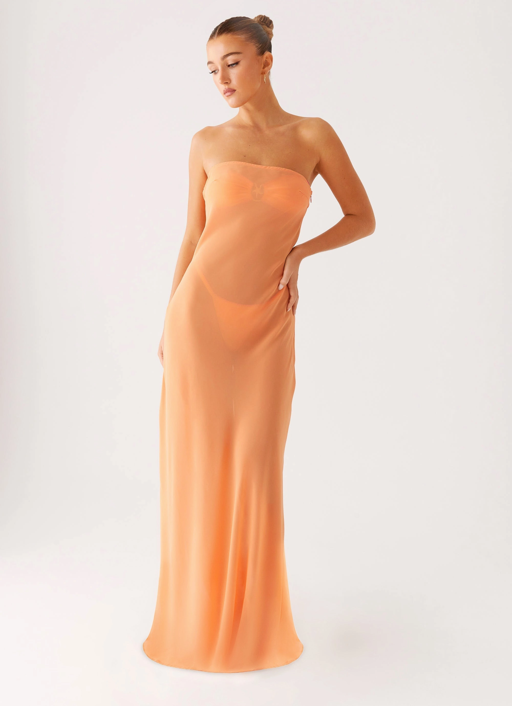 Summer Ease Mattie Strapless Maxi Dress - Orange