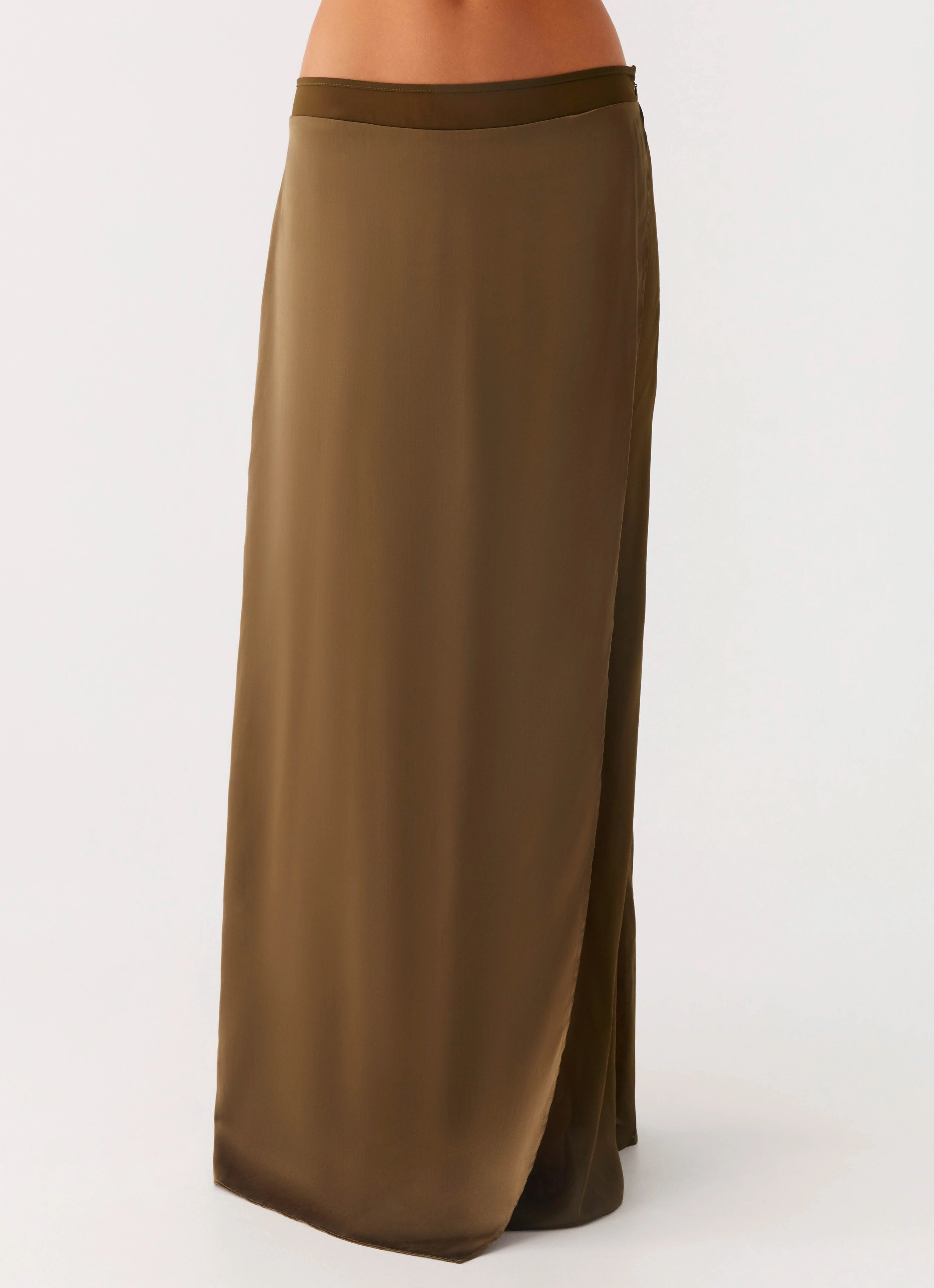Mavie Maxi Skirt - Khaki Bold Cut