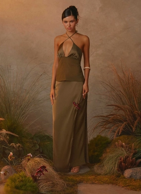 Light Wear Mavie Maxi Skirt - Khaki