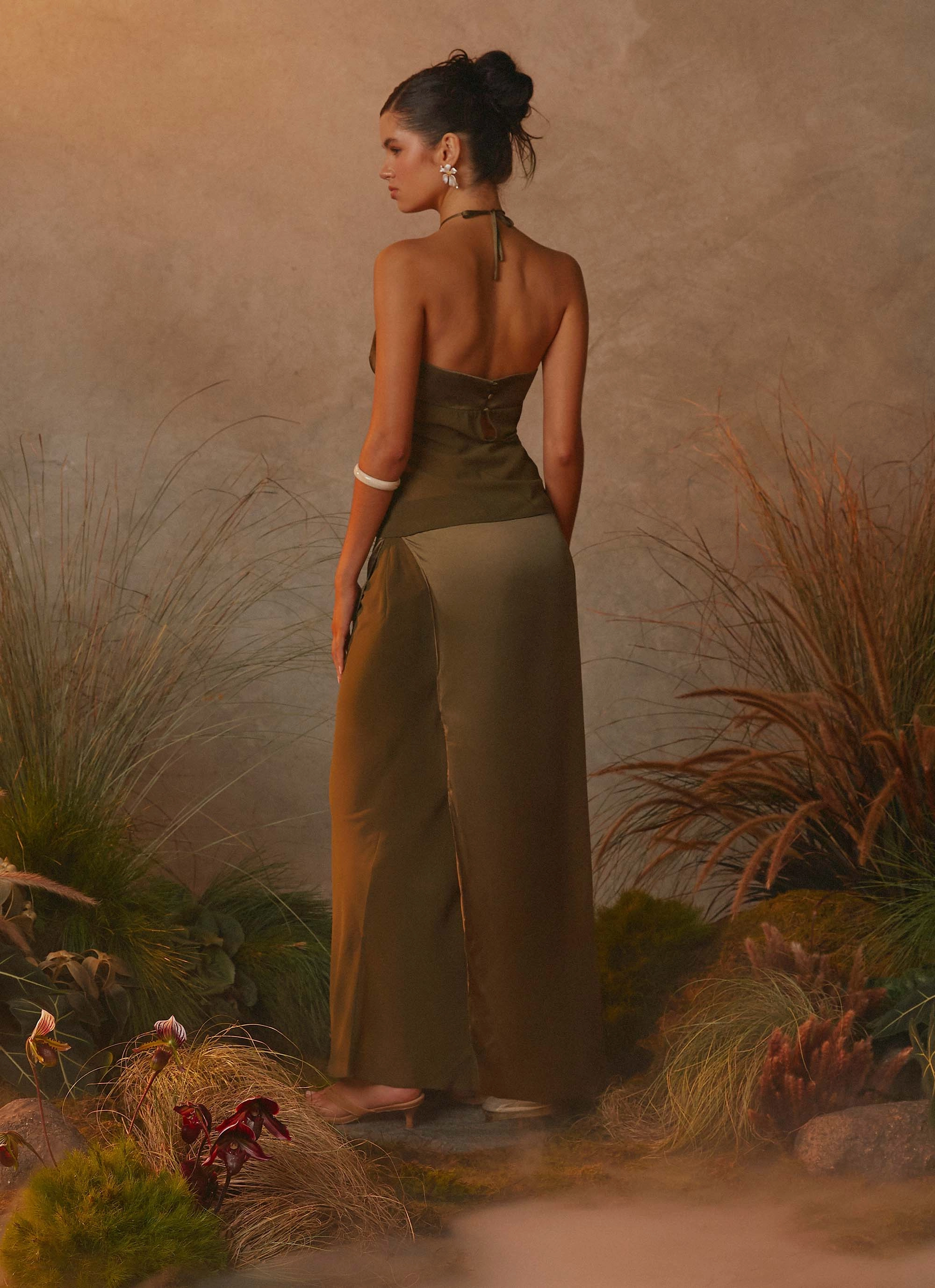 Mavie Maxi Skirt - Khaki Department Store Style Hypoallergenic fabric