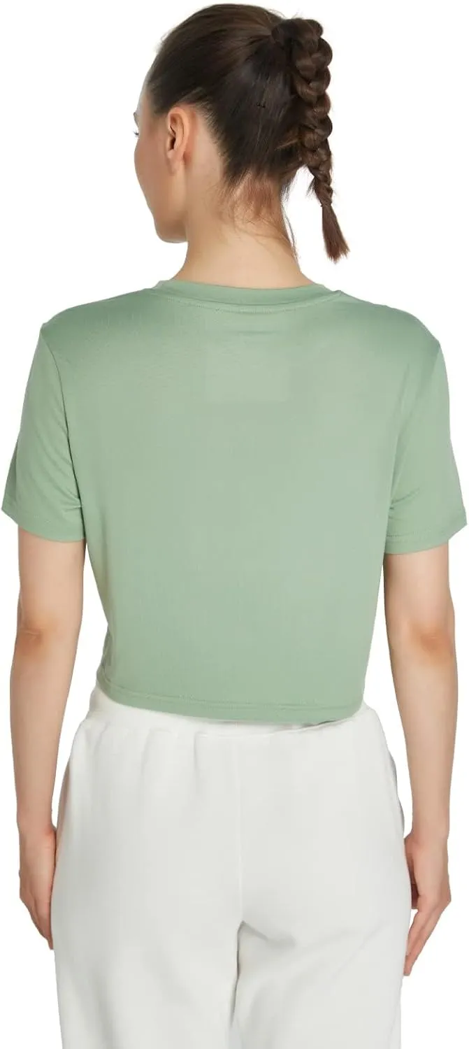 MAX ALLIE Women's Ultra Soft Cropped T Shirt Crew Neck Tees Casual Loose Fit Basic Lightweight