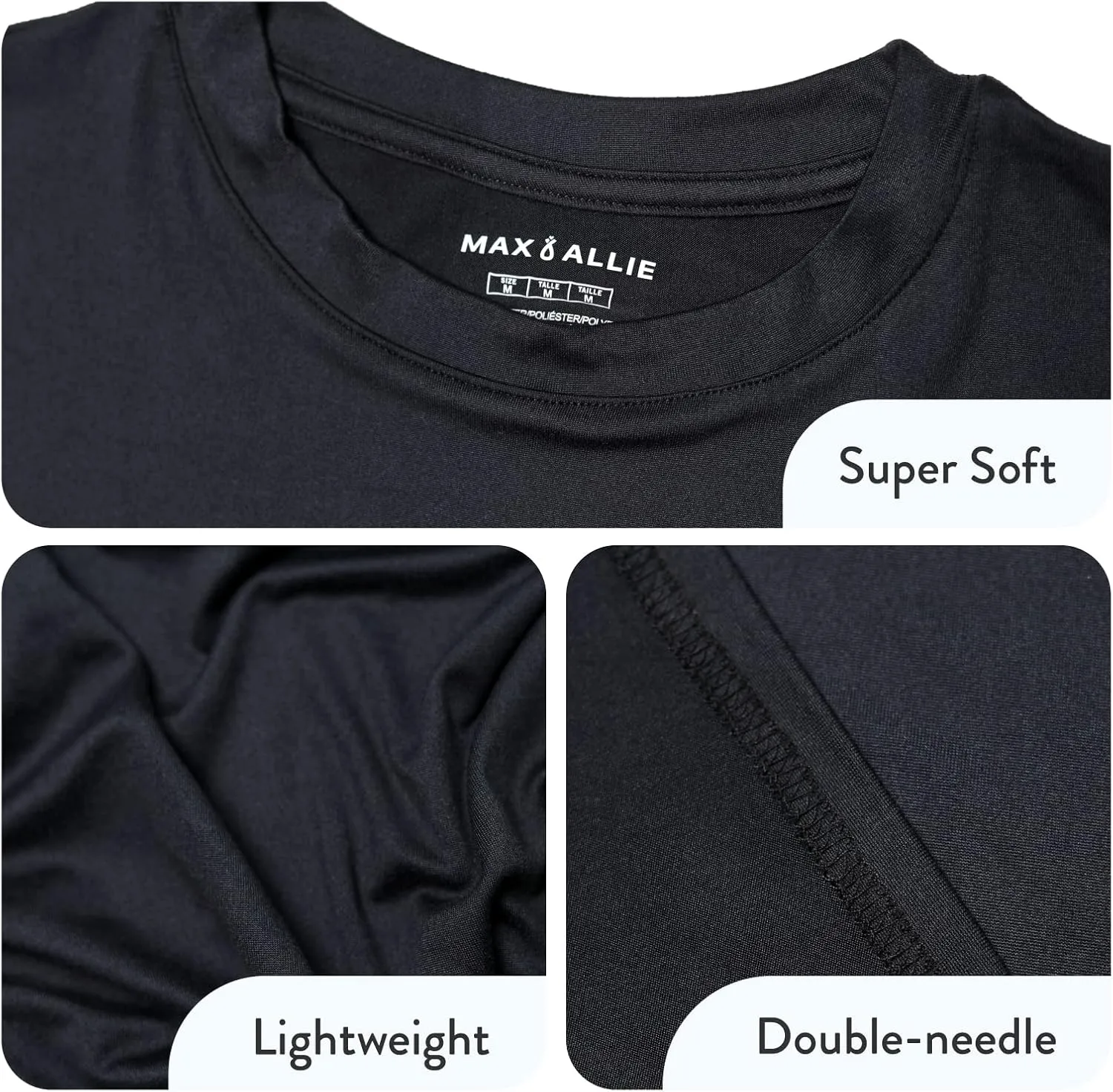 MAX ALLIE Women's Ultra Soft Cropped T Shirt Crew Neck Tees Casual Loose Fit Basic Lightweight