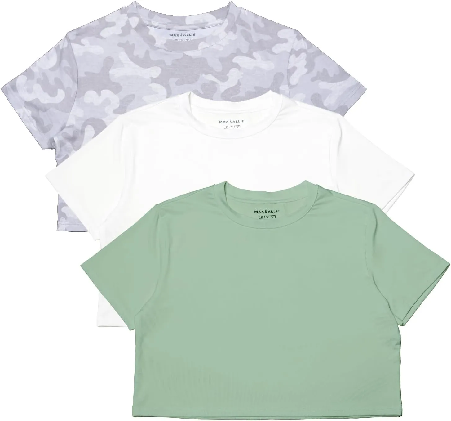 MAX ALLIE Women's Ultra Soft Cropped T Shirt Crew Neck Tees Casual Loose Fit Basic Lightweight