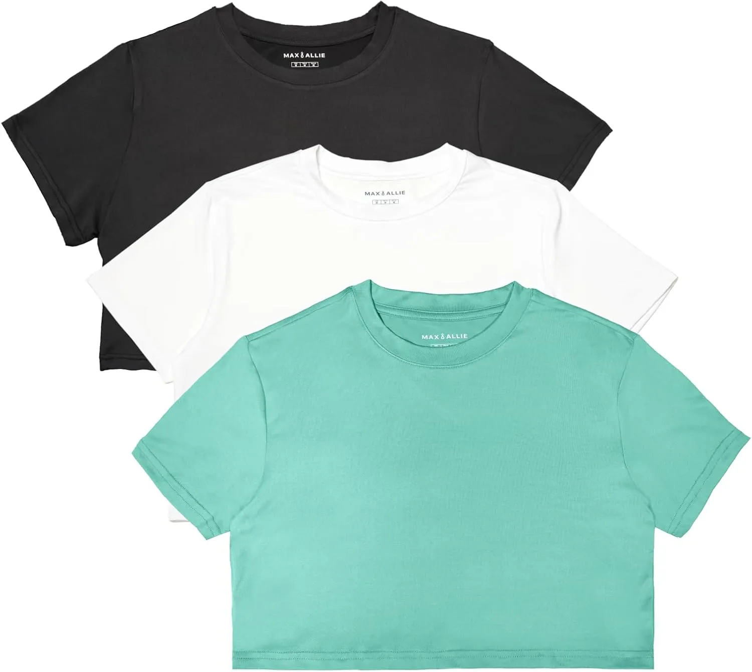 MAX ALLIE Women's Ultra Soft Cropped T Shirt Crew Neck Tees Casual Loose Fit Basic Lightweight