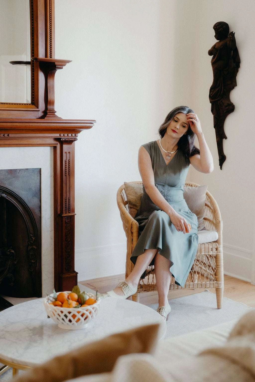 Xena Dress in Sage Green Challis City Ready