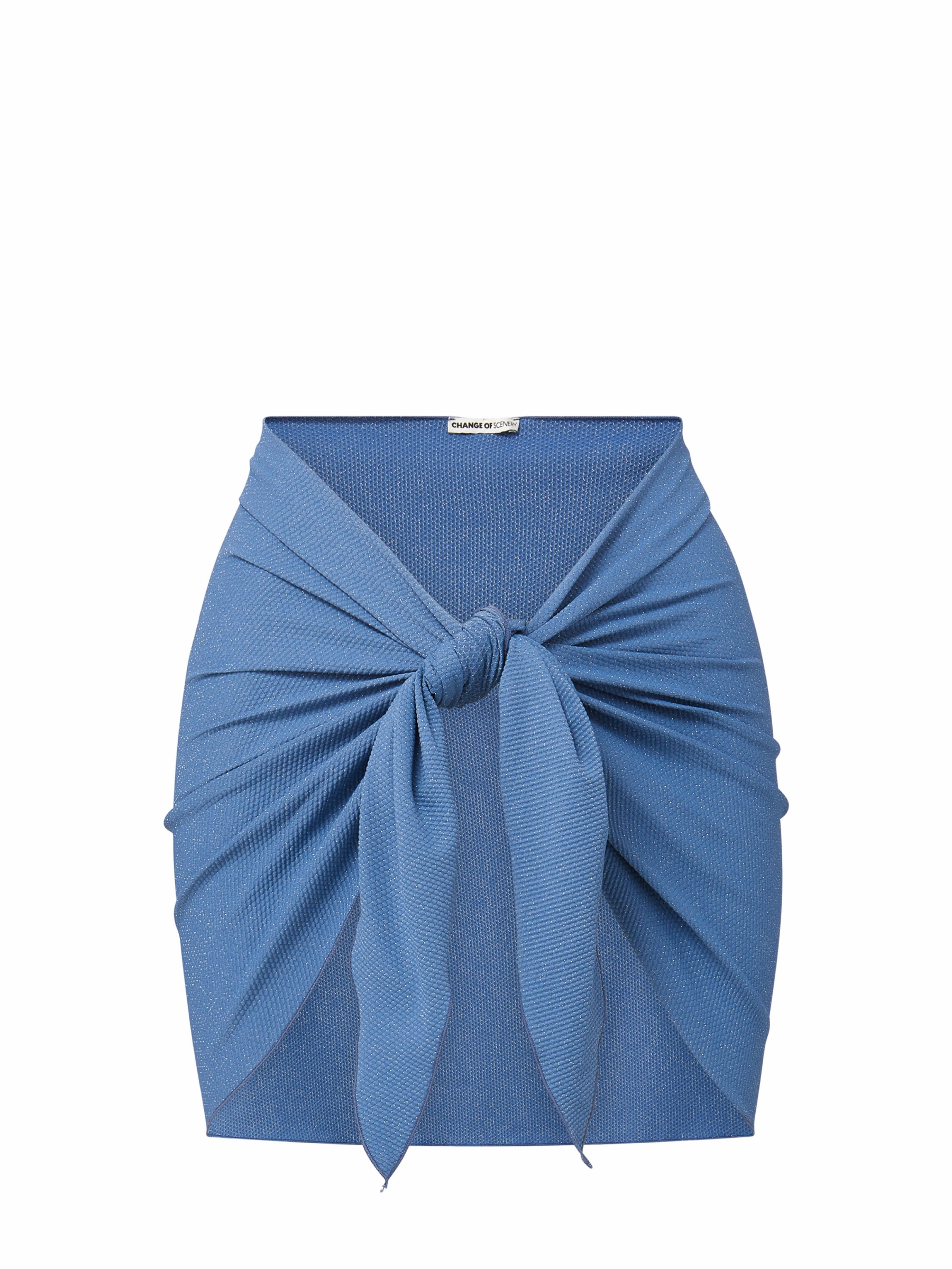 Non Slip Grippers Liv Sarong in Steel Blue Metallic Pique