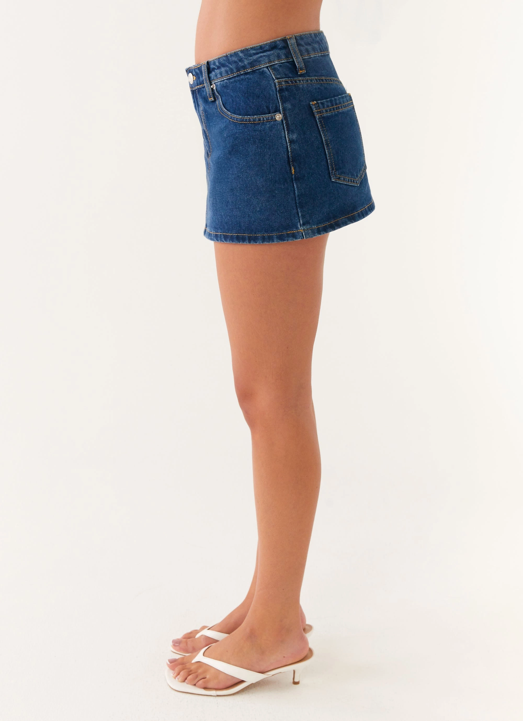 Maysa Low Rise Mini Skirt - Dark Blue High Rise Outfit Lineup