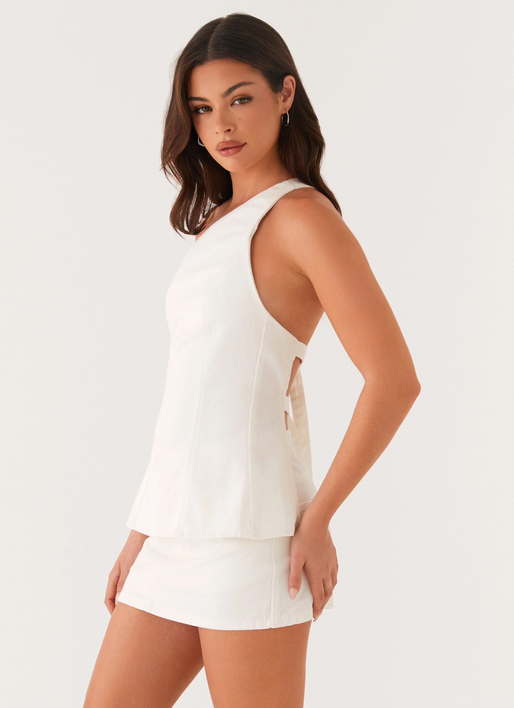Maysa Low Rise Mini Skirt - Ivory Style Layering