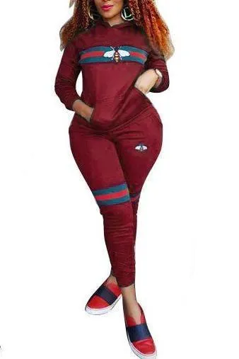 MB FASHION Striped Graphic Hoodie and Jogger Two-Piece Tracksuit 9342 LAST S