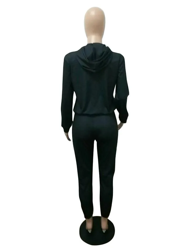 MB FASHION Striped Graphic Hoodie and Jogger Two-Piece Tracksuit 9342 LAST S