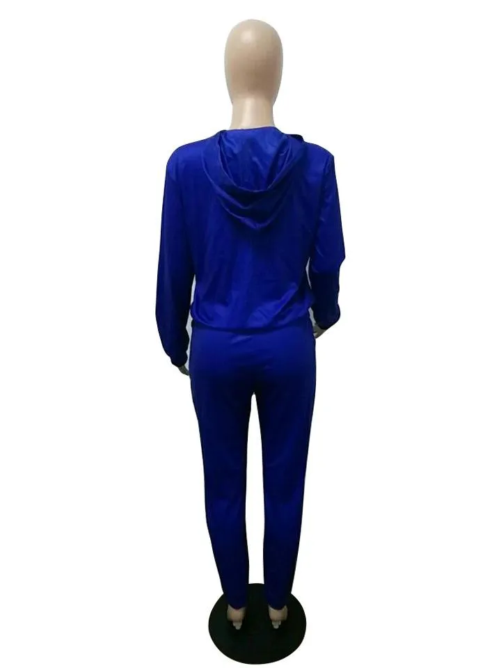 MB FASHION Striped Graphic Hoodie and Jogger Two-Piece Tracksuit 9342 LAST S