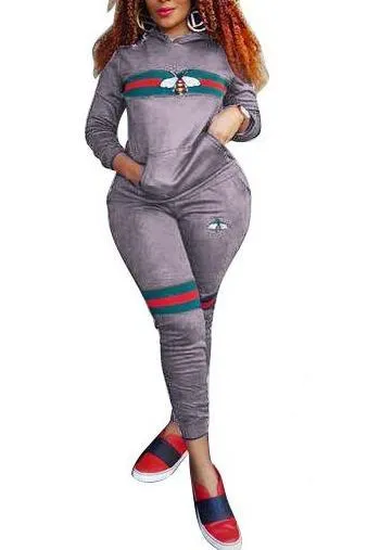 MB FASHION Striped Graphic Hoodie and Jogger Two-Piece Tracksuit 9342 LAST S