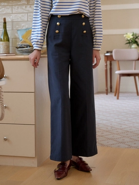 Structured Hemline All Day Fit Mckenzie Straight Lyocell Cotton Trousers