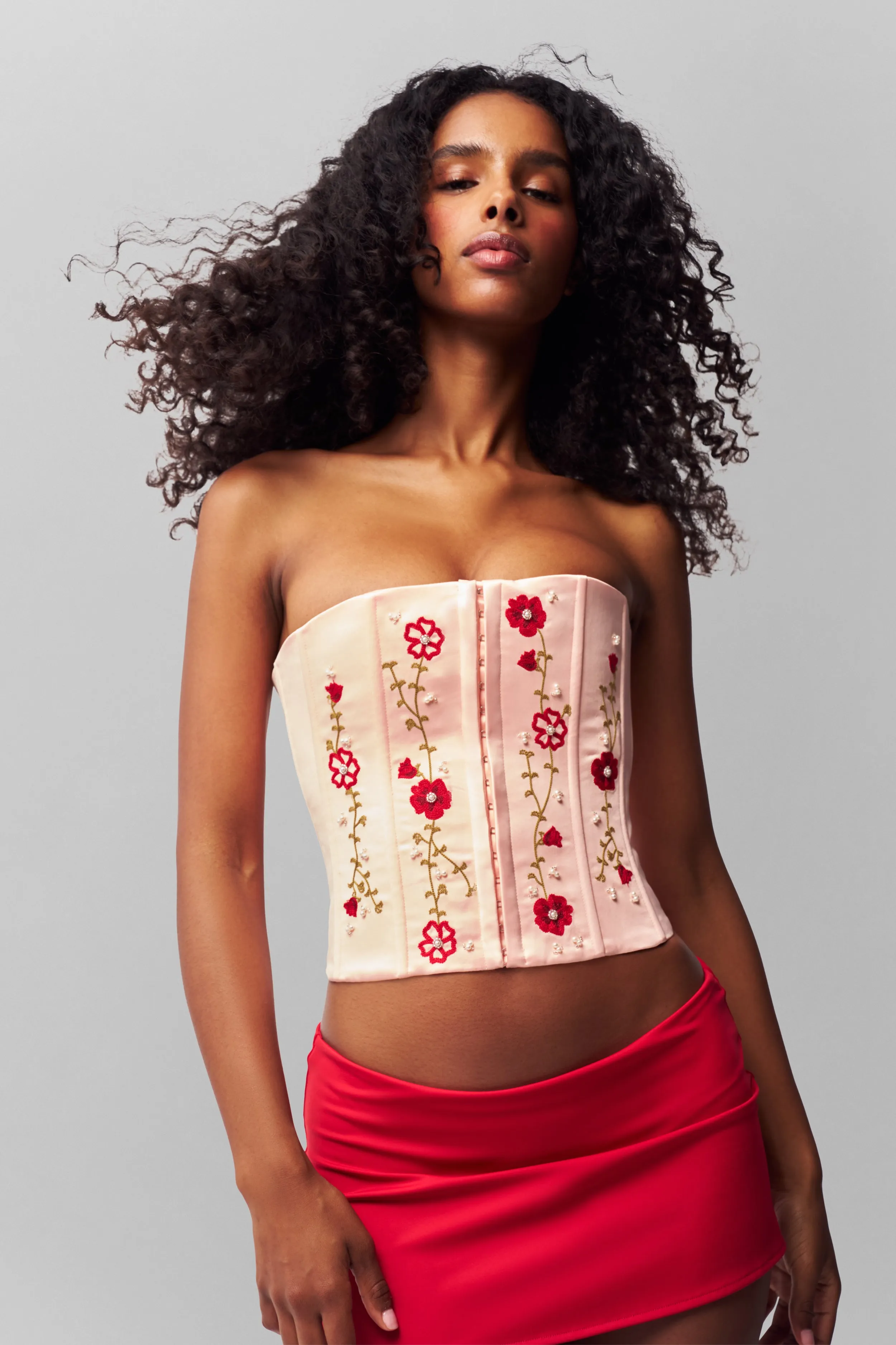 Reflective Accent Stripes Meadows Satin Corset