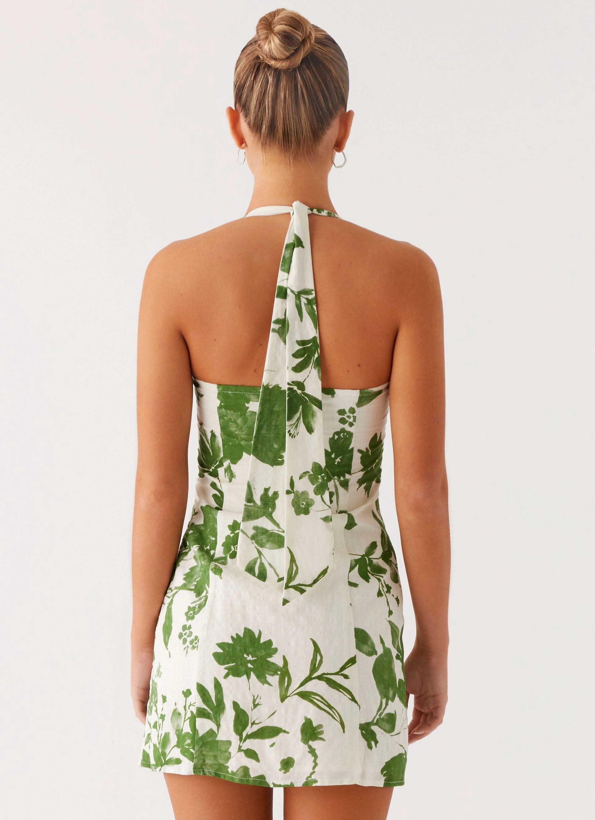 Melora Mini Dress - Verdant Bloom Elegant Touch Light Coral