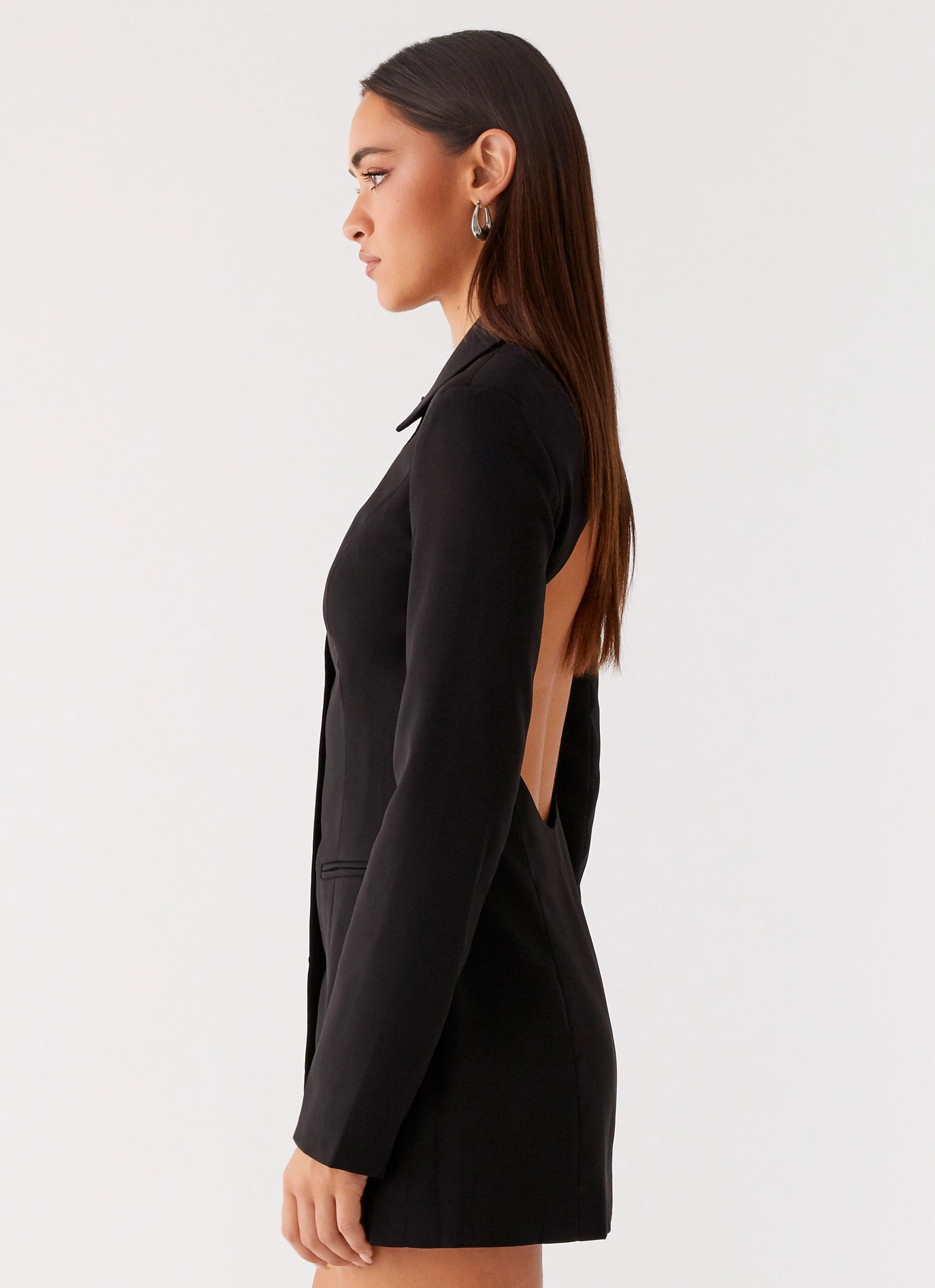 Cozy Comfort Classic-style Memphis Blazer Mini Dress - Black