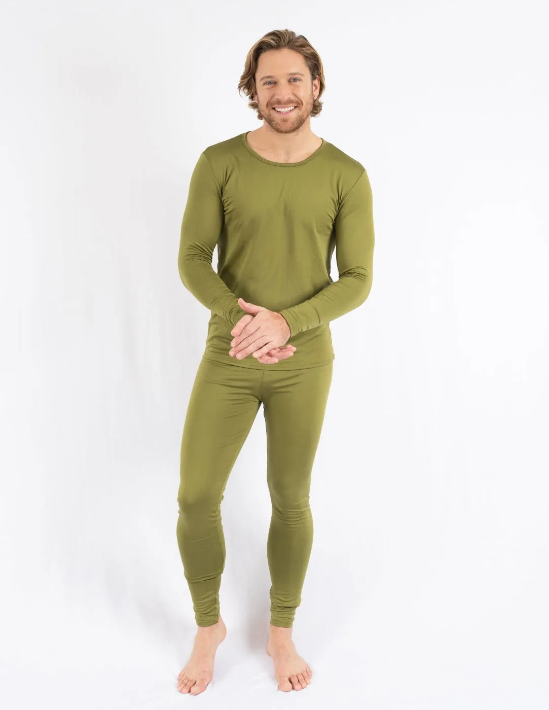 Men's Boho Solid Color Thermal Pajamas