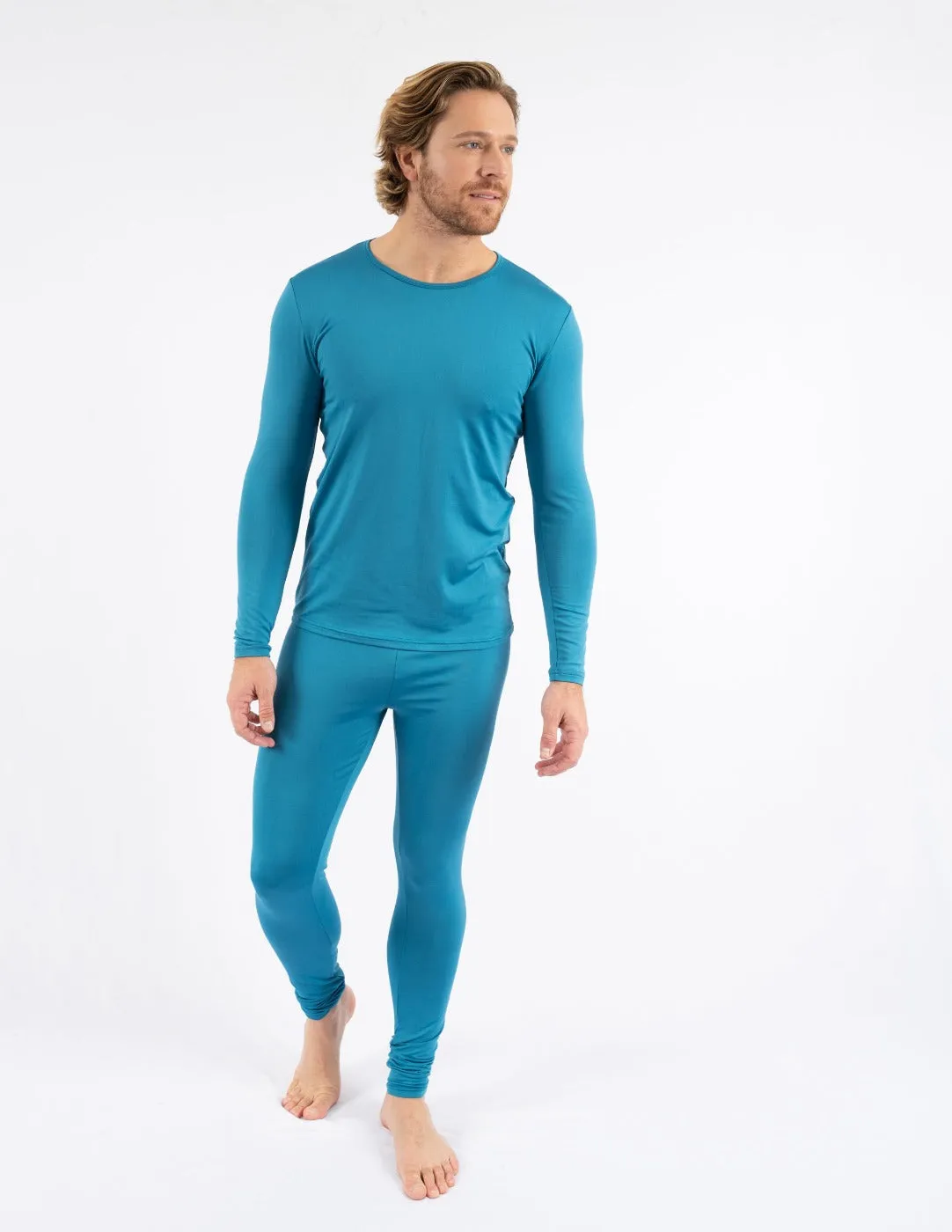Men's Boho Solid Color Thermal Pajamas