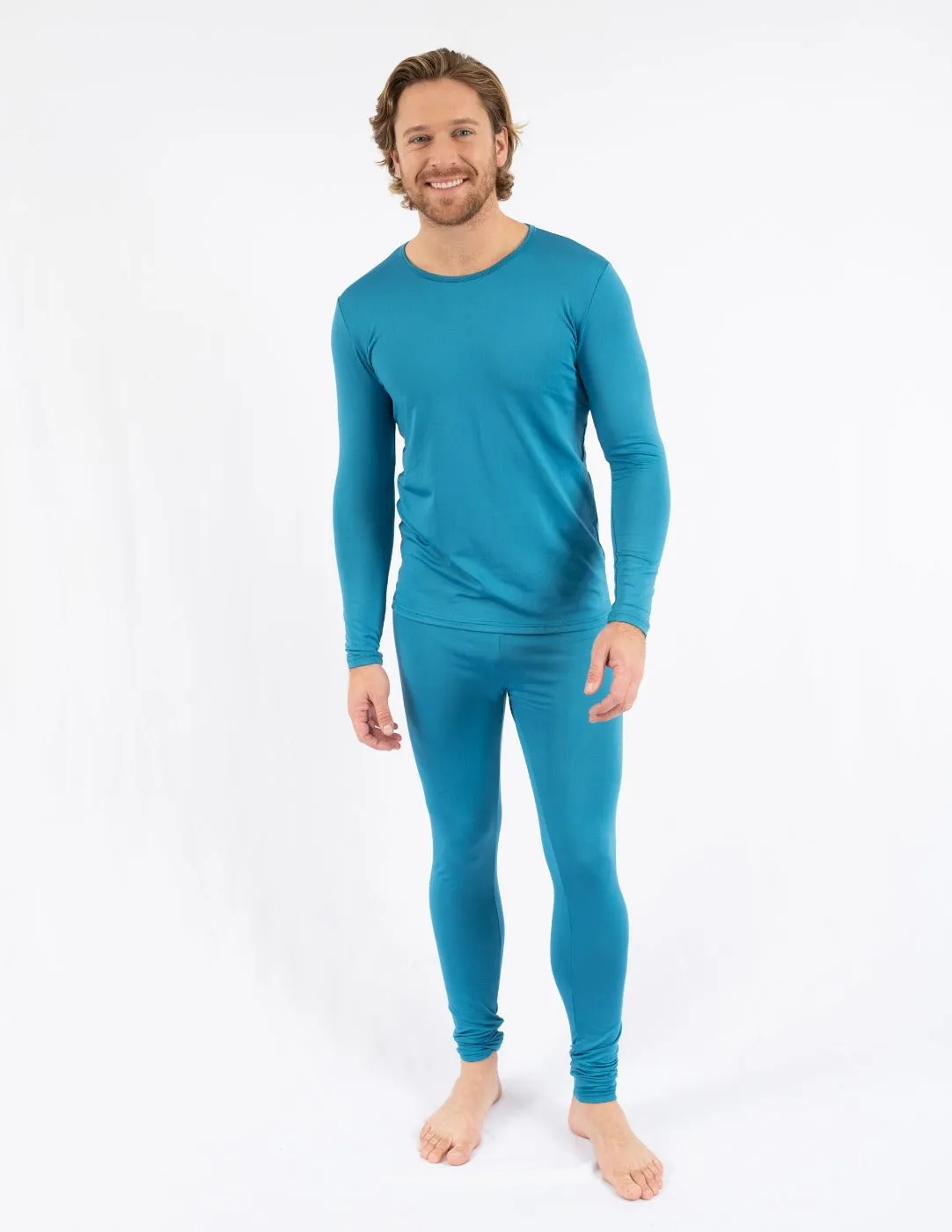 Men's Boho Solid Color Thermal Pajamas