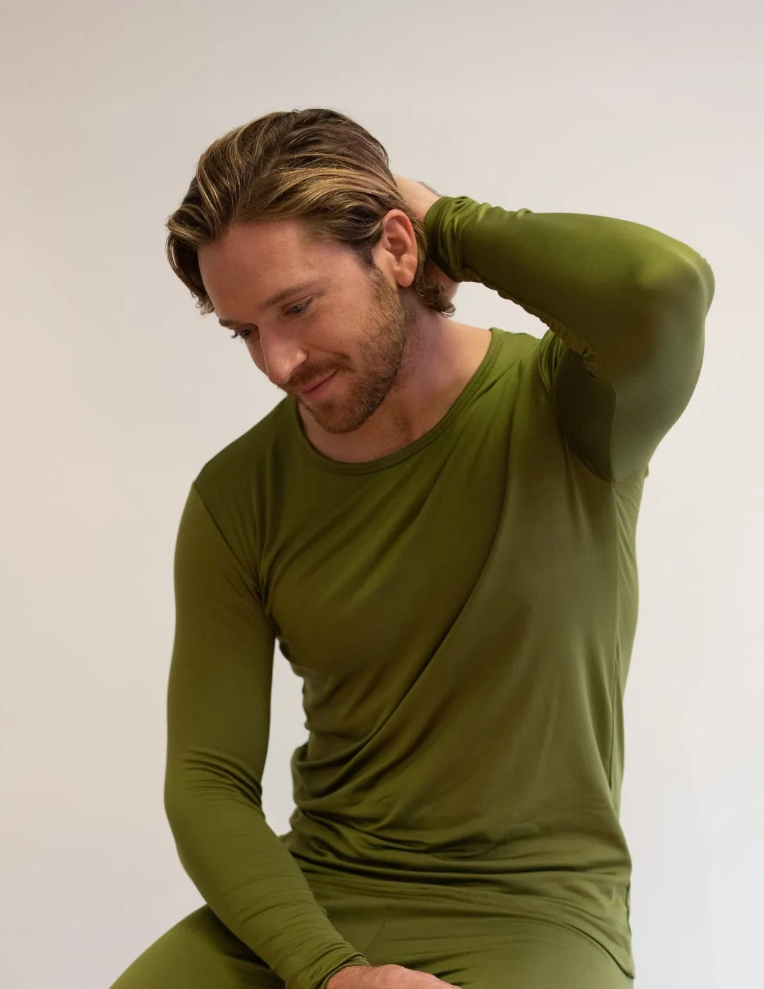 Men's Boho Solid Color Thermal Pajamas