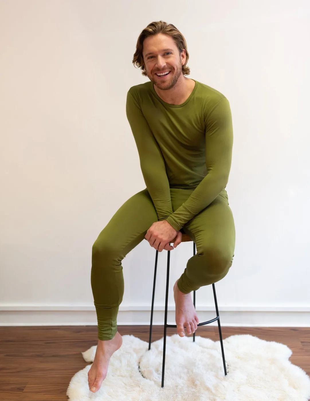 Men's Boho Solid Color Thermal Pajamas