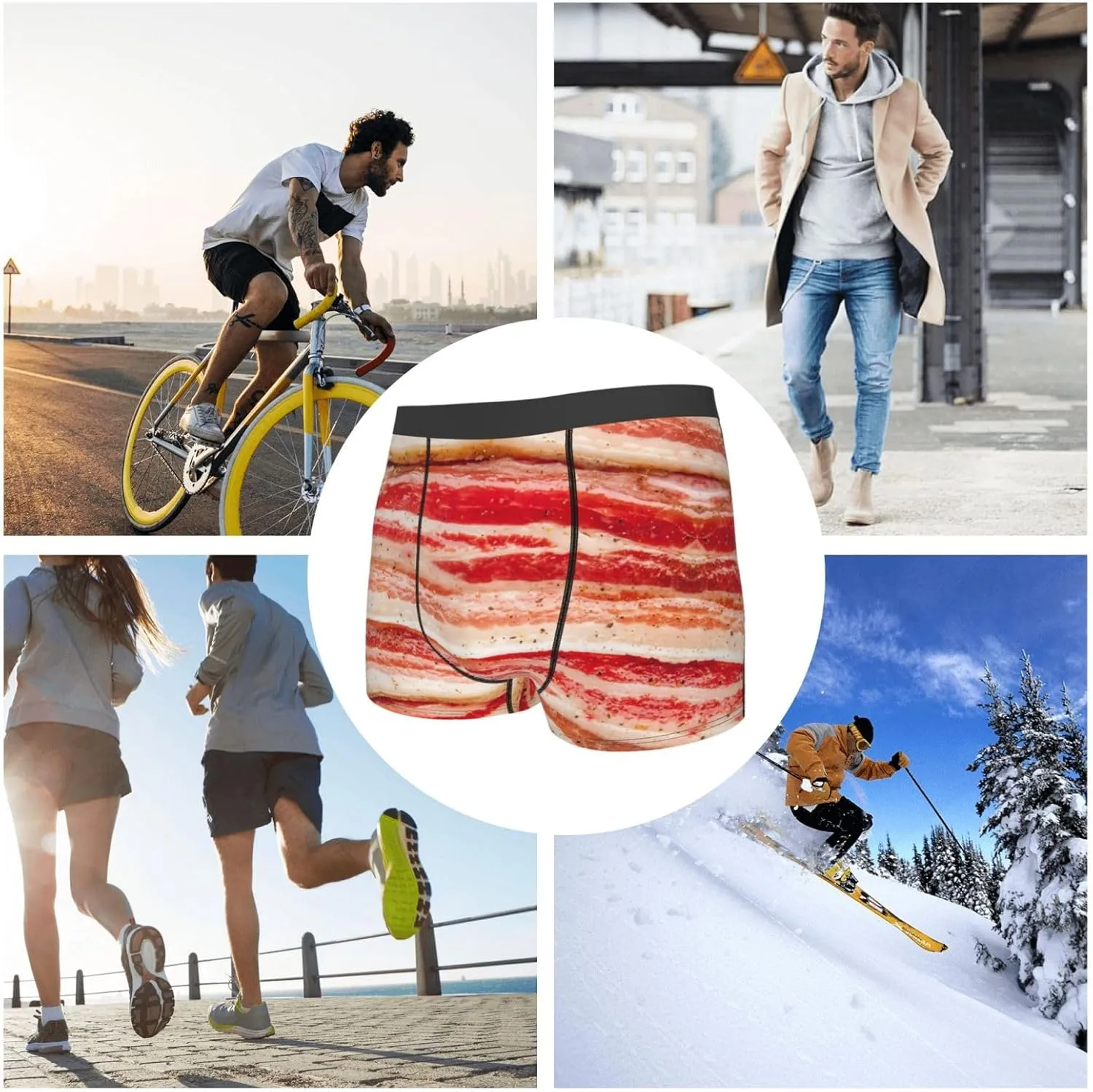 Mens Boxer Briefs Comfortable Breathable Underwear (Onion,)