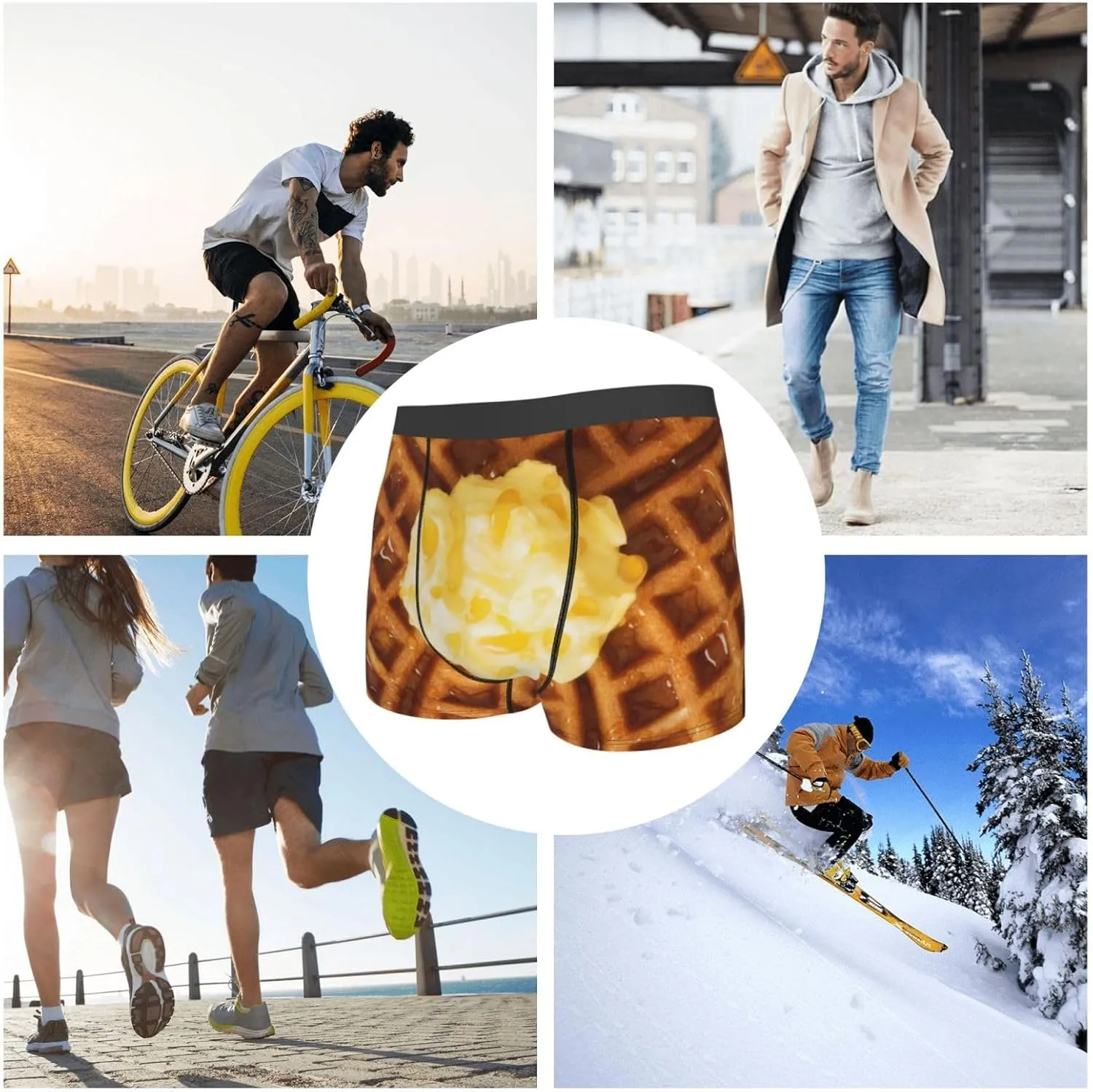 Mens Boxer Briefs Comfortable Breathable Underwear (Onion,)