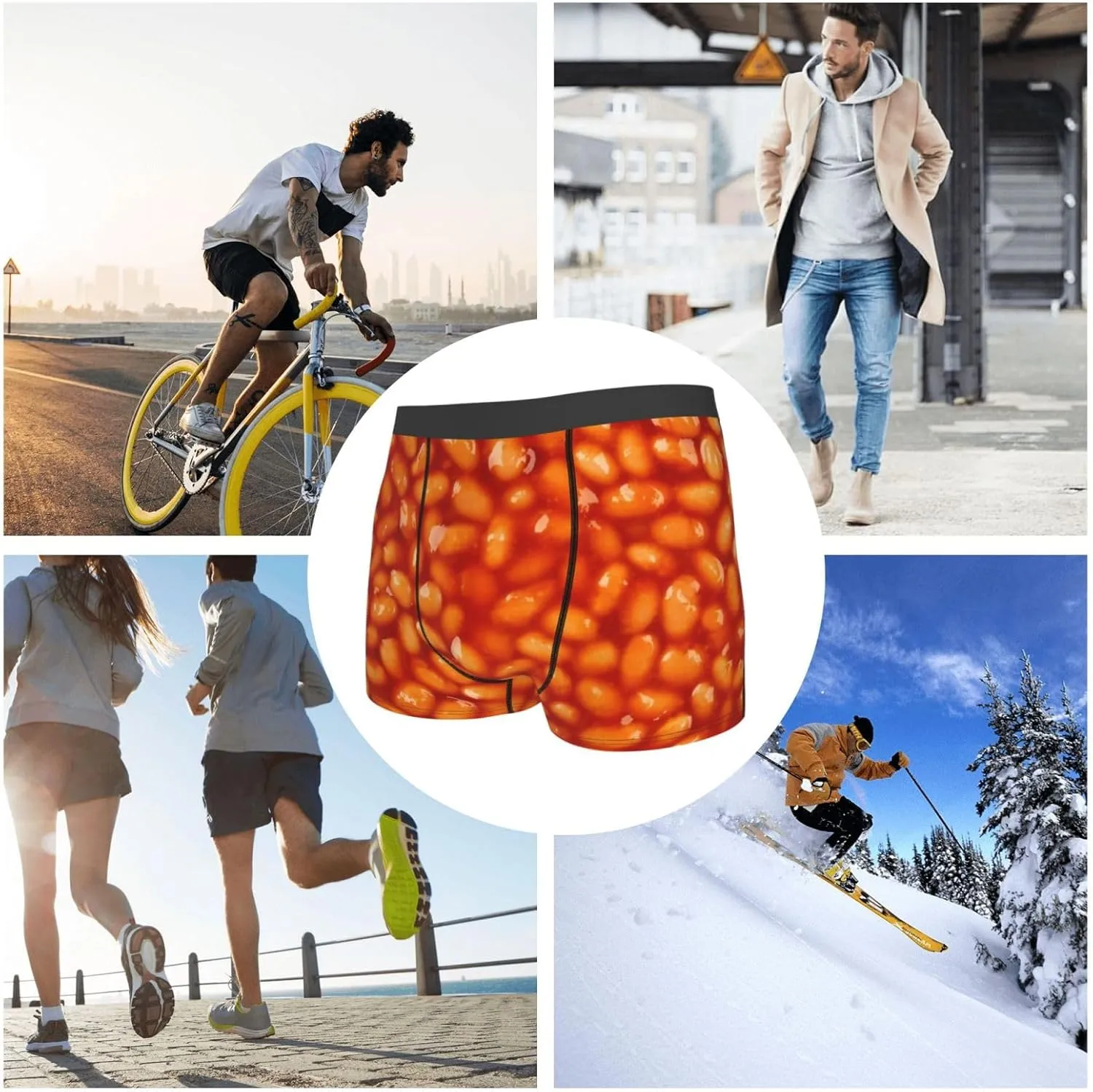 Mens Boxer Briefs Comfortable Breathable Underwear (Onion,)