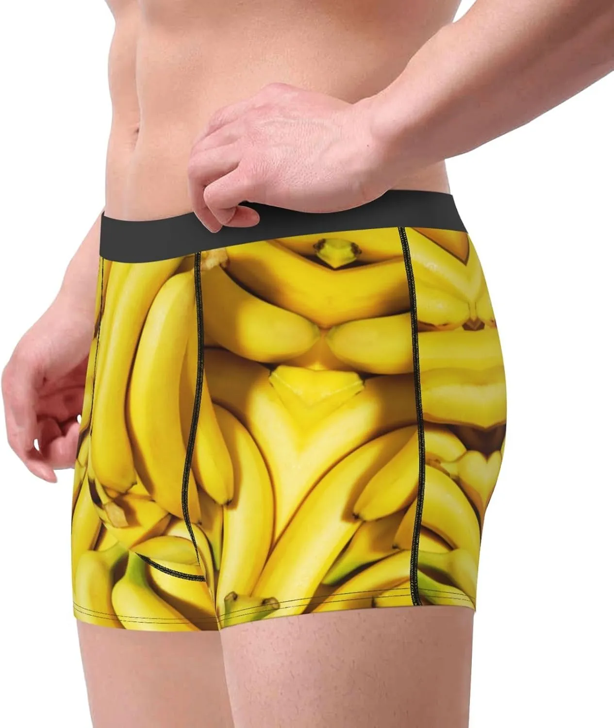 Mens Boxer Briefs Comfortable Breathable Underwear (Popcorn,)