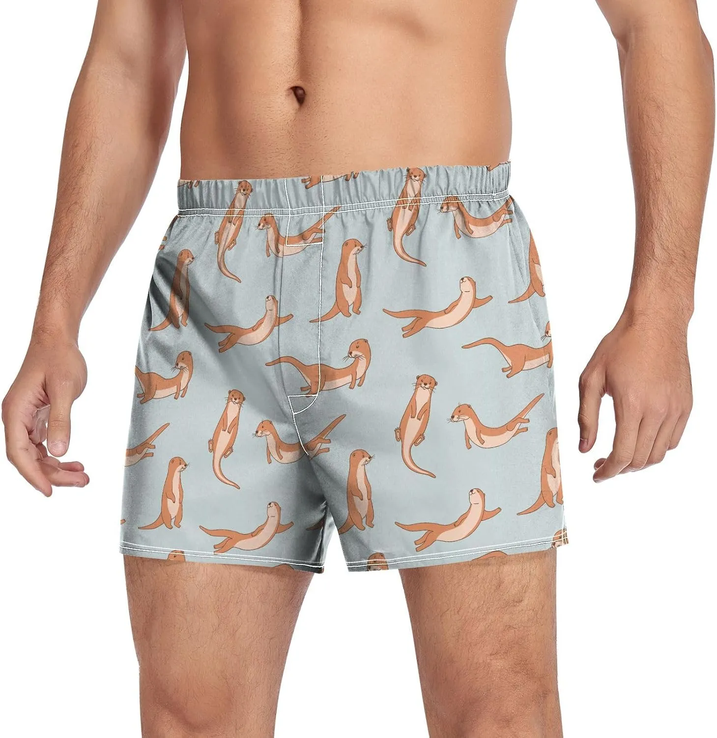 Men's Boxer Shorts Lounge Breathable Underwear for Men Casual Boxer Breathable Soft Pattern Printed Briefs
