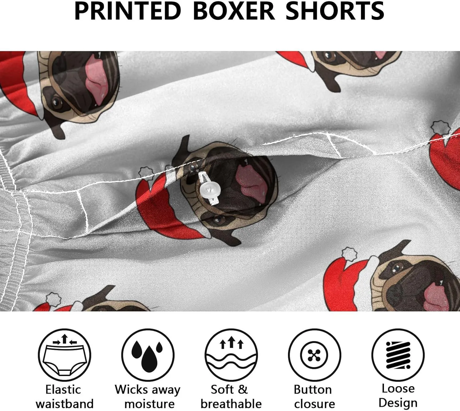 Men's Boxer Shorts Lounge Breathable Underwear for Men Casual Boxer Breathable Soft Pattern Printed Briefs
