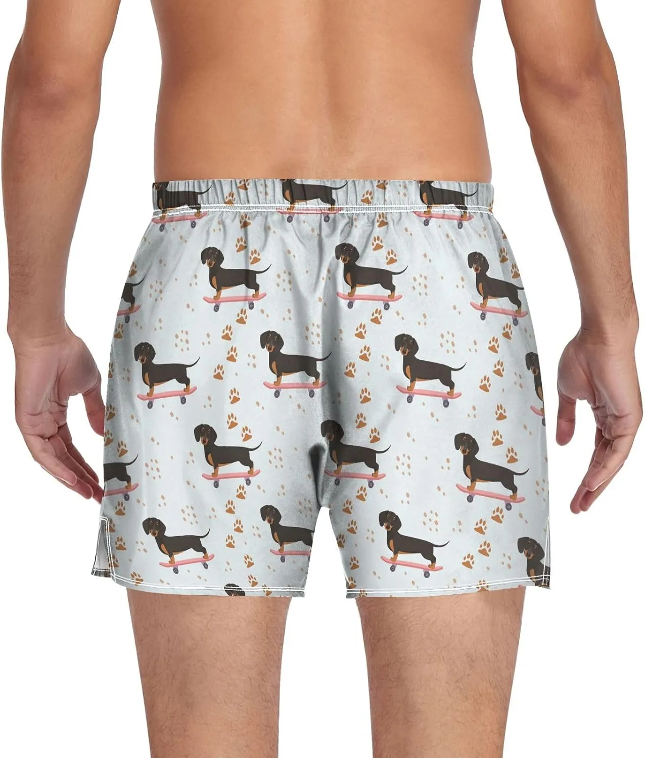 Men's Boxer Shorts Lounge Breathable Underwear for Men Casual Boxer Breathable Soft Pattern Printed Briefs