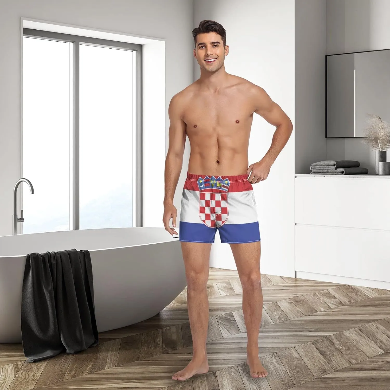 Men's Boxer Shorts Lounge Breathable Underwear for Men Casual Boxer Breathable Soft Pattern Printed Briefs
