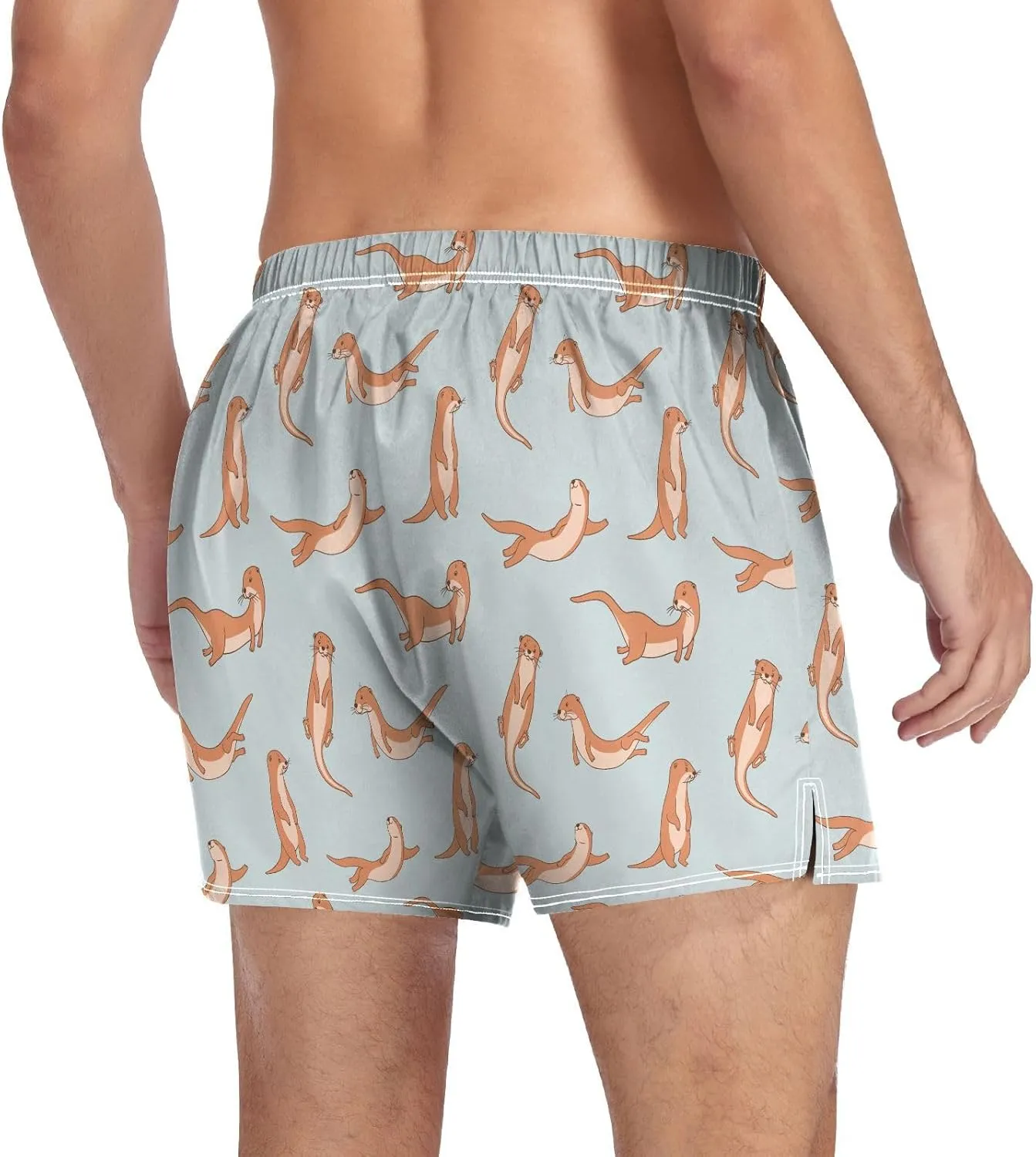 Men's Boxer Shorts Lounge Breathable Underwear for Men Casual Boxer Breathable Soft Pattern Printed Briefs