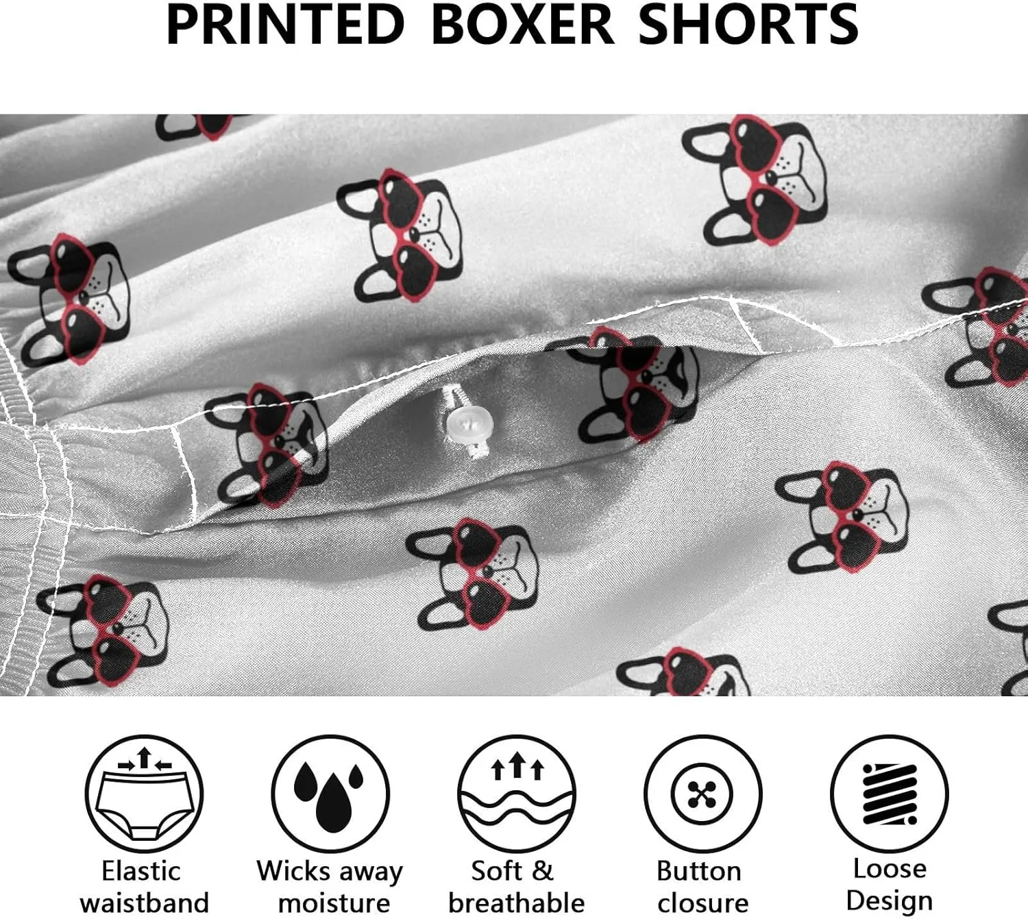 Men's Boxer Shorts Lounge Breathable Underwear for Men Casual Boxer Breathable Soft Pattern Printed Briefs