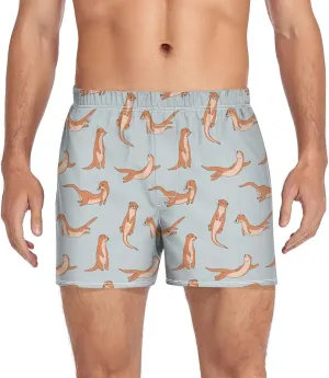 Men's Boxer Shorts Lounge Breathable Underwear for Men Casual Boxer Breathable Soft Pattern Printed Briefs
