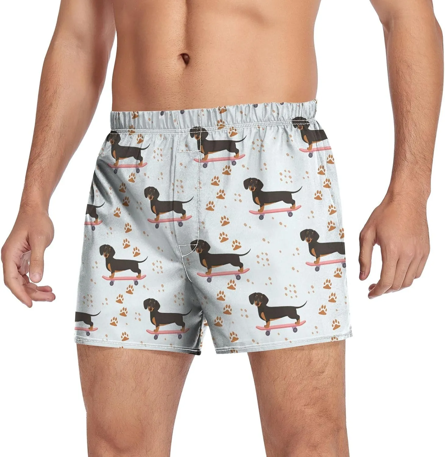 Men's Boxer Shorts Lounge Breathable Underwear for Men Casual Boxer Breathable Soft Pattern Printed Briefs