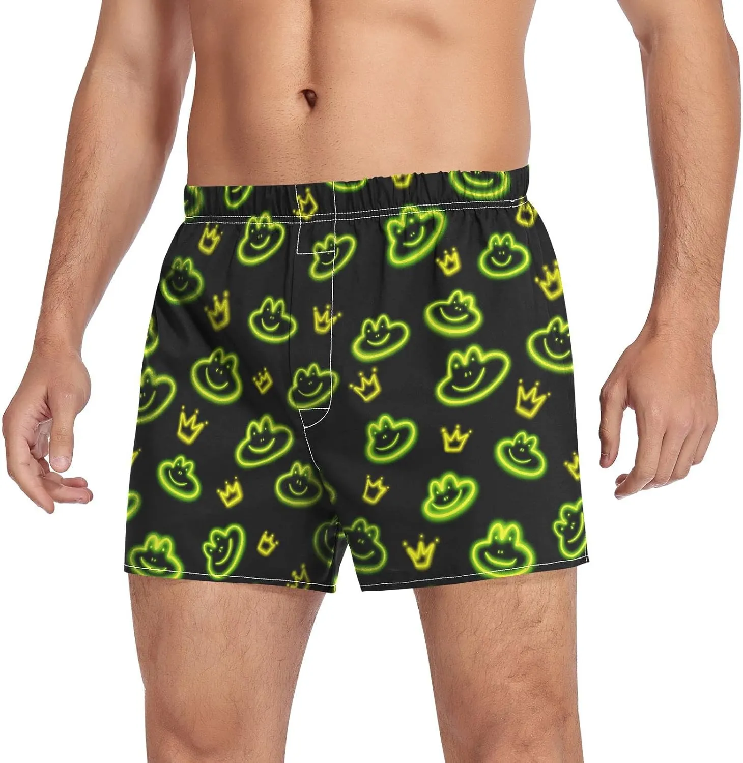 Men's Boxer Shorts Lounge Breathable Underwear for Men Casual Boxer Breathable Soft Pattern Printed Briefs