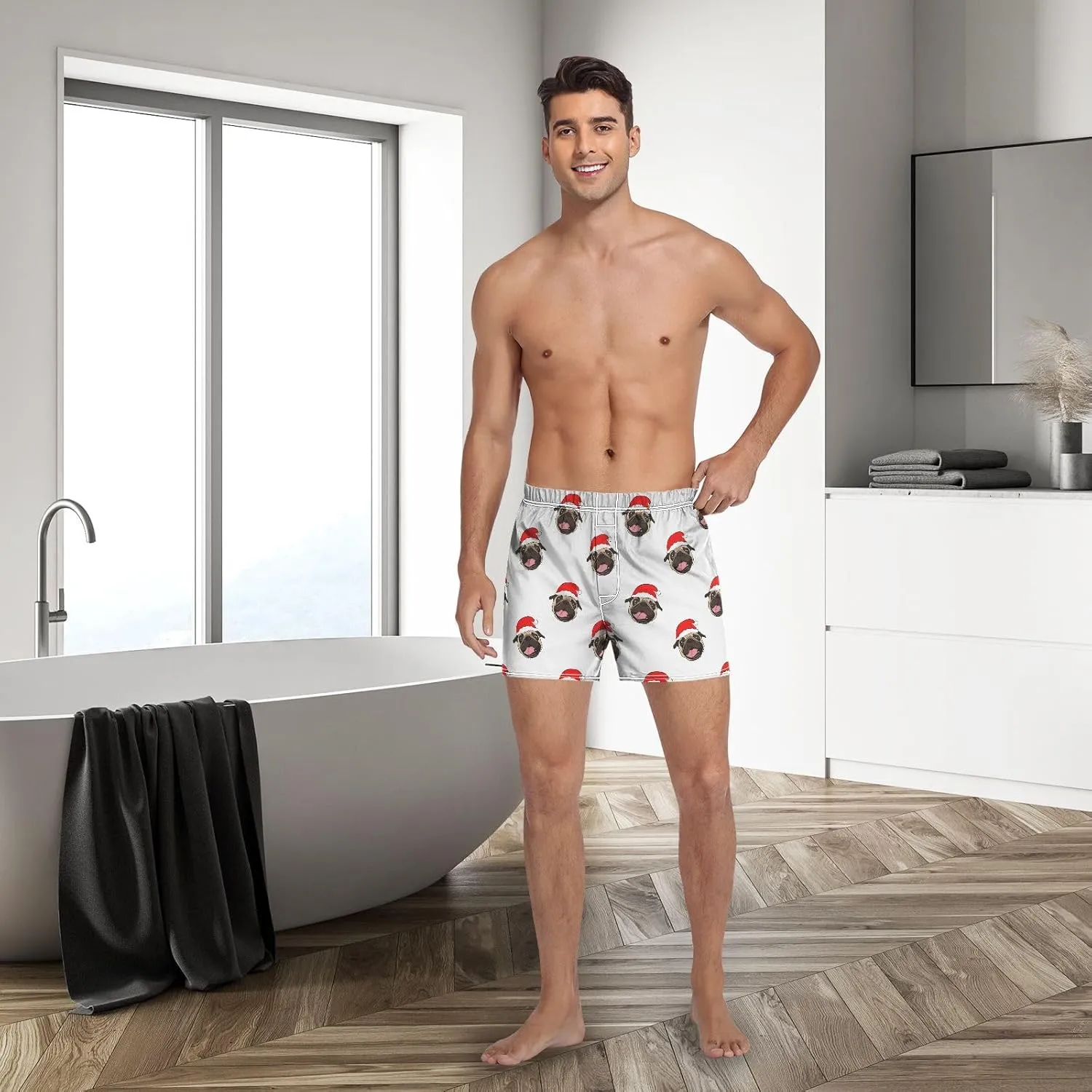 Men's Boxer Shorts Lounge Breathable Underwear for Men Casual Boxer Breathable Soft Pattern Printed Briefs