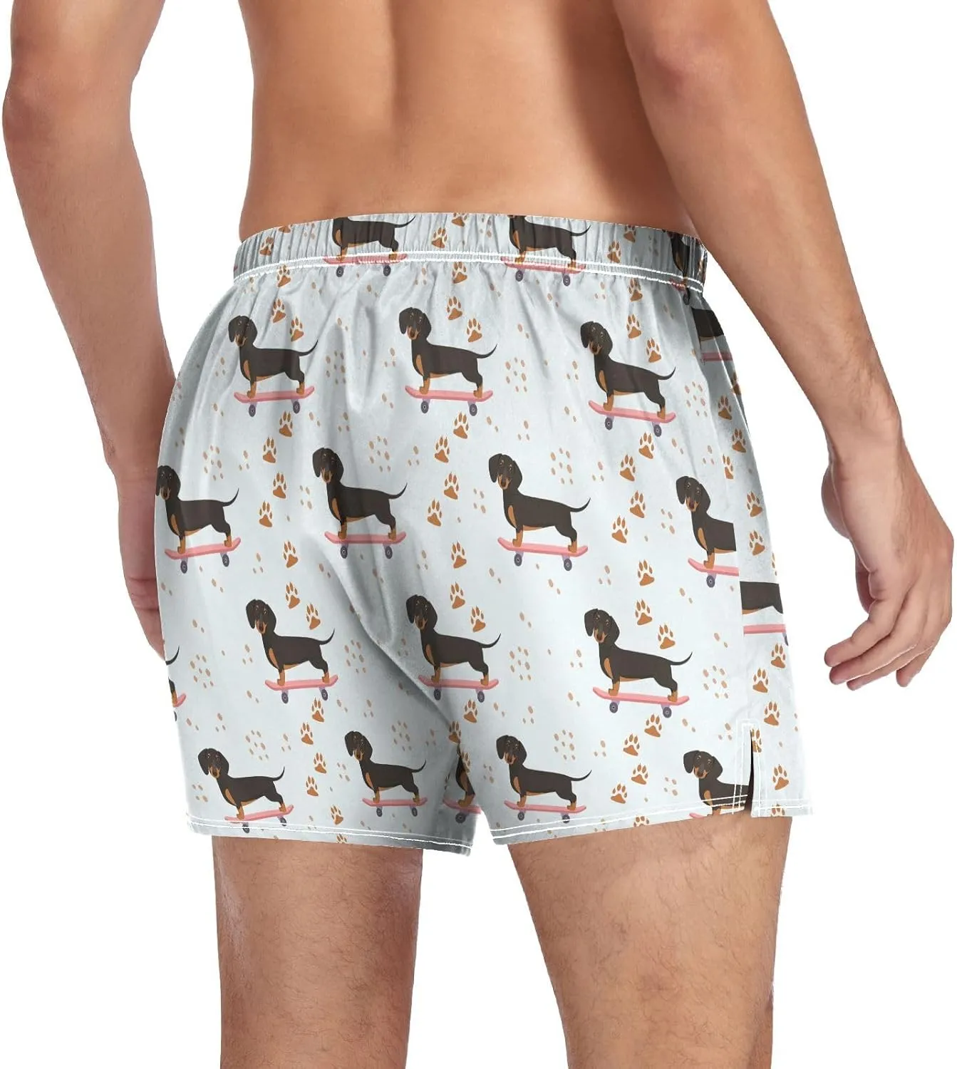 Men's Boxer Shorts Lounge Breathable Underwear for Men Casual Boxer Breathable Soft Pattern Printed Briefs
