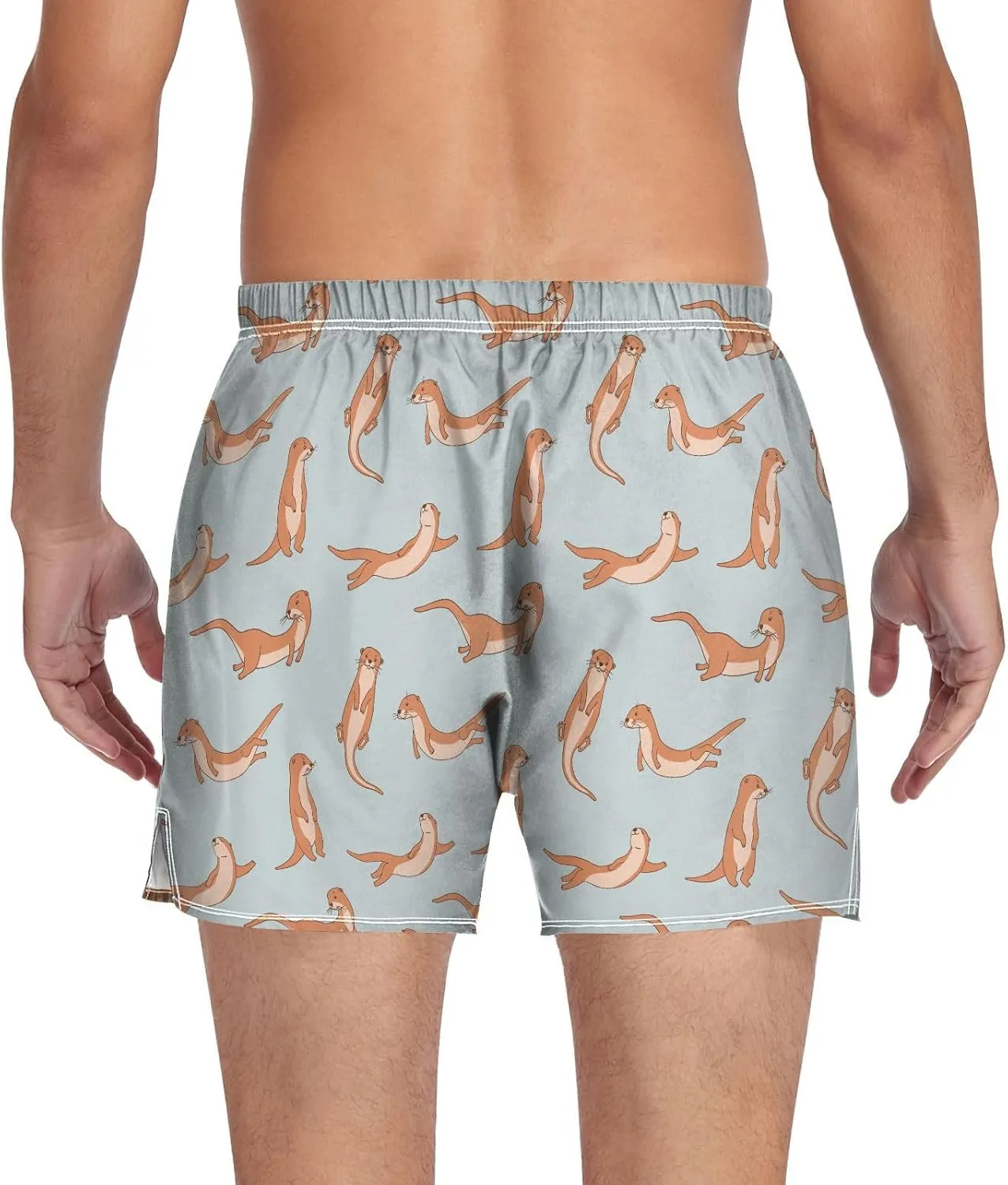 Men's Boxer Shorts Lounge Breathable Underwear for Men Casual Boxer Breathable Soft Pattern Printed Briefs